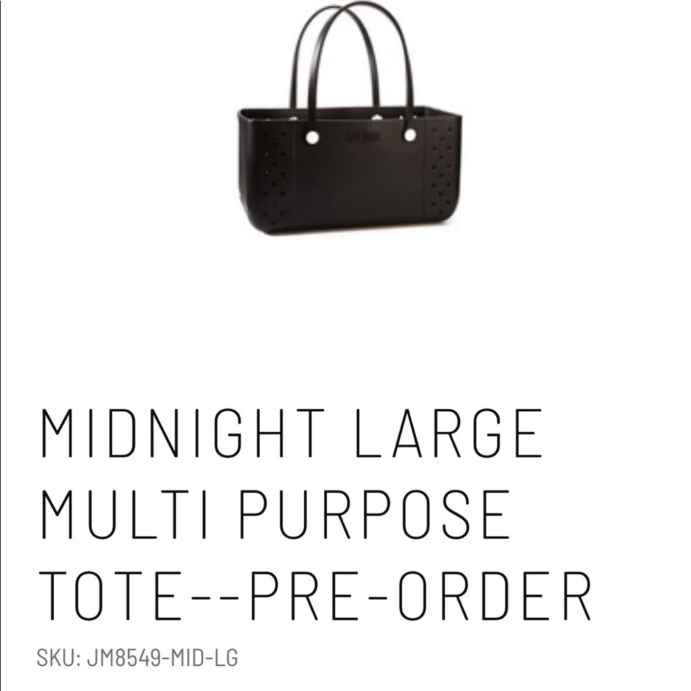 Jane Marie MIDNIGHT LARGE MULTI PURPOSE TOTE